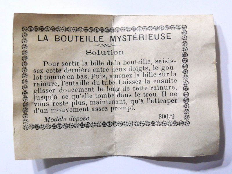 bouteille mystérieuse