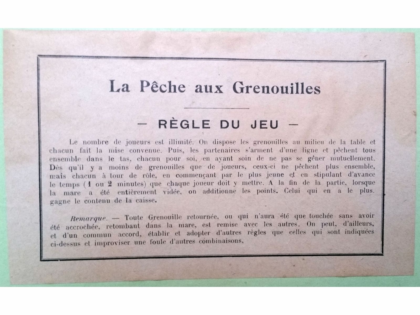 pêche aux grenouilles